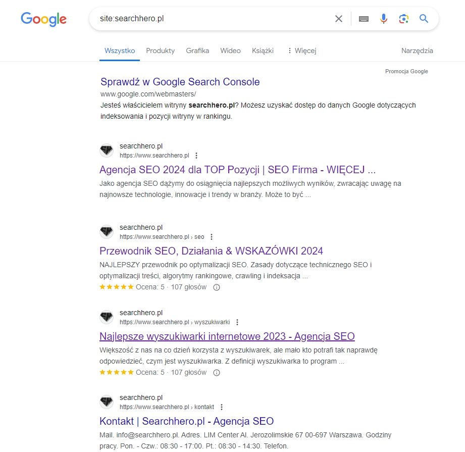 Optymalizacja pod kątem wyszukiwarek: przykład Google Search Console